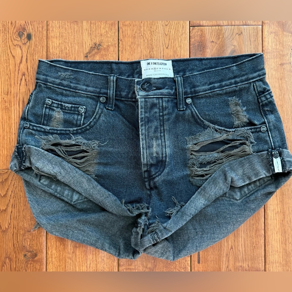 One Teaspoon Dark Blue Denim Shorts